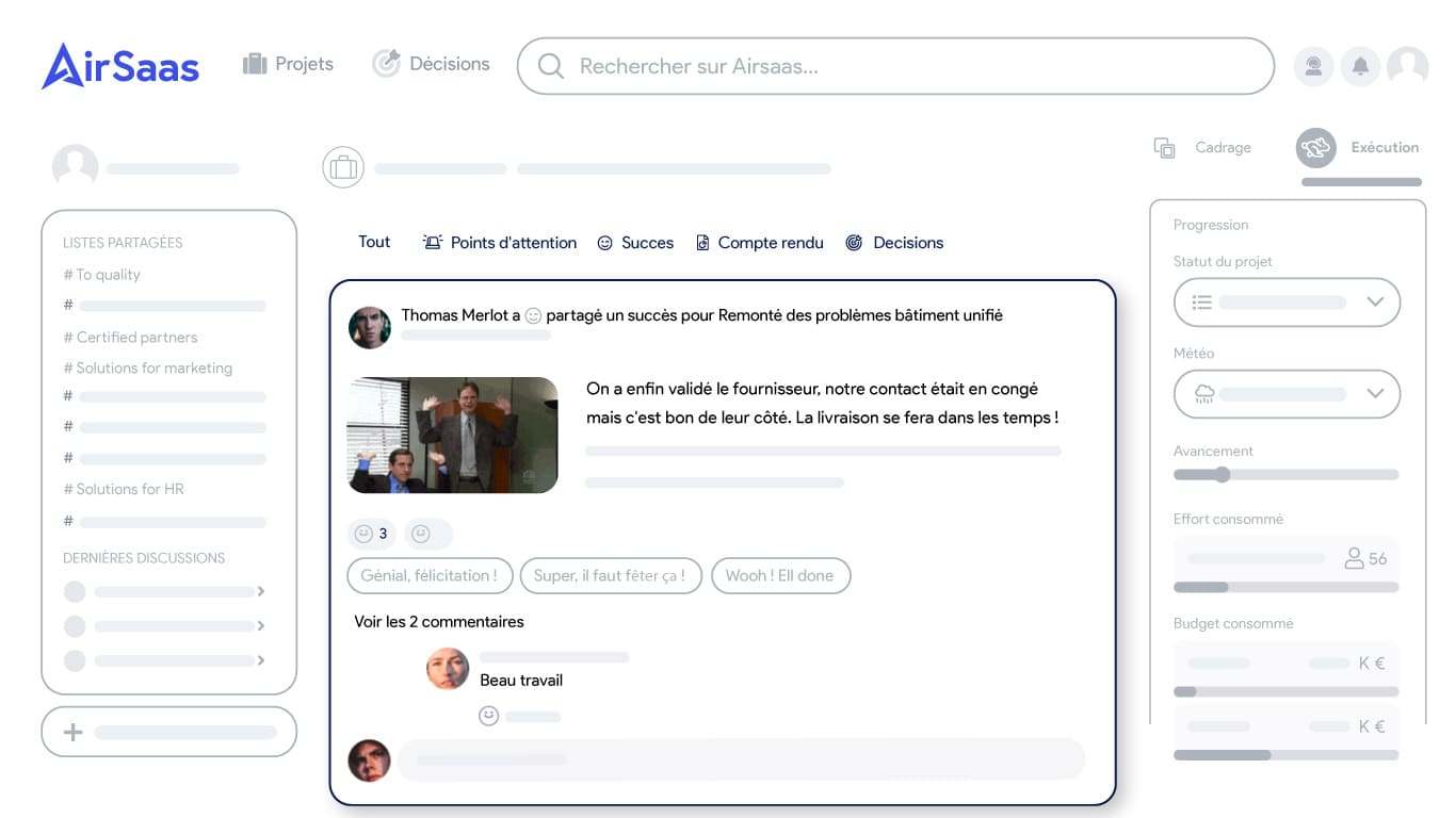 Partagez vos succès projet !