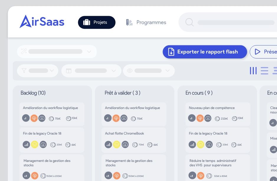 Capture écran AirSaas - portfolio Projets