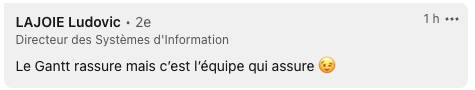 Quote from Ludovic Lajoie - Gantt Project