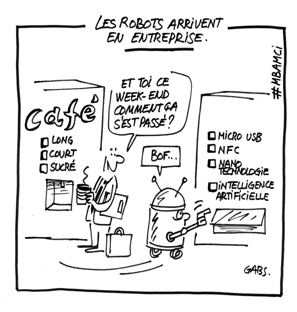 Humorous cartoon: ROBOTS in the workplace