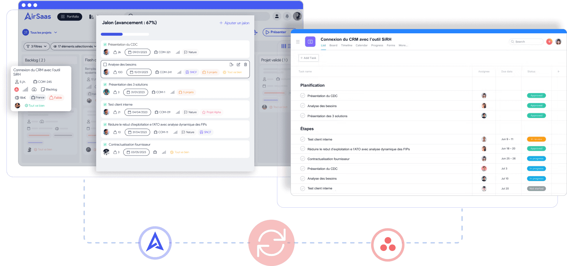 Creación y sincronización de un proyecto de Asana desde AirSaas con un clic
