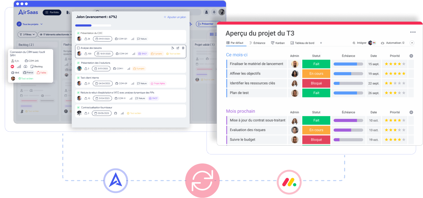 Creación de un proyecto de Monday desde AirSaas con un clic