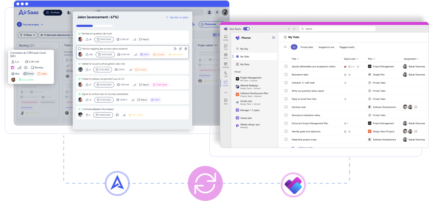 El pilotaje transversal en AirSaas, la ejecución de las tareas en Planner.