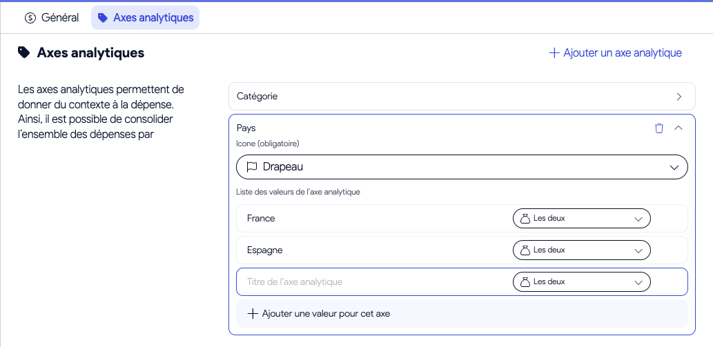 Création de nouveaux axes analytiques pour consolider les données budgétaires