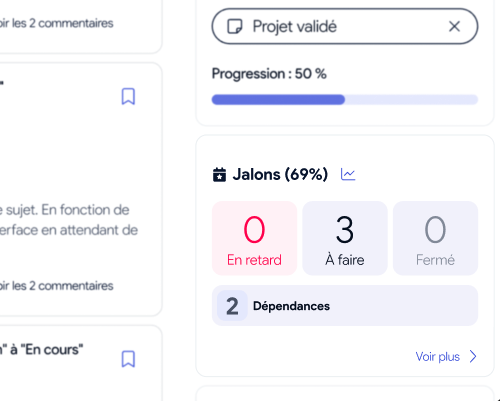 Panneau de jalon AirSaas — gestion directe des dépendances