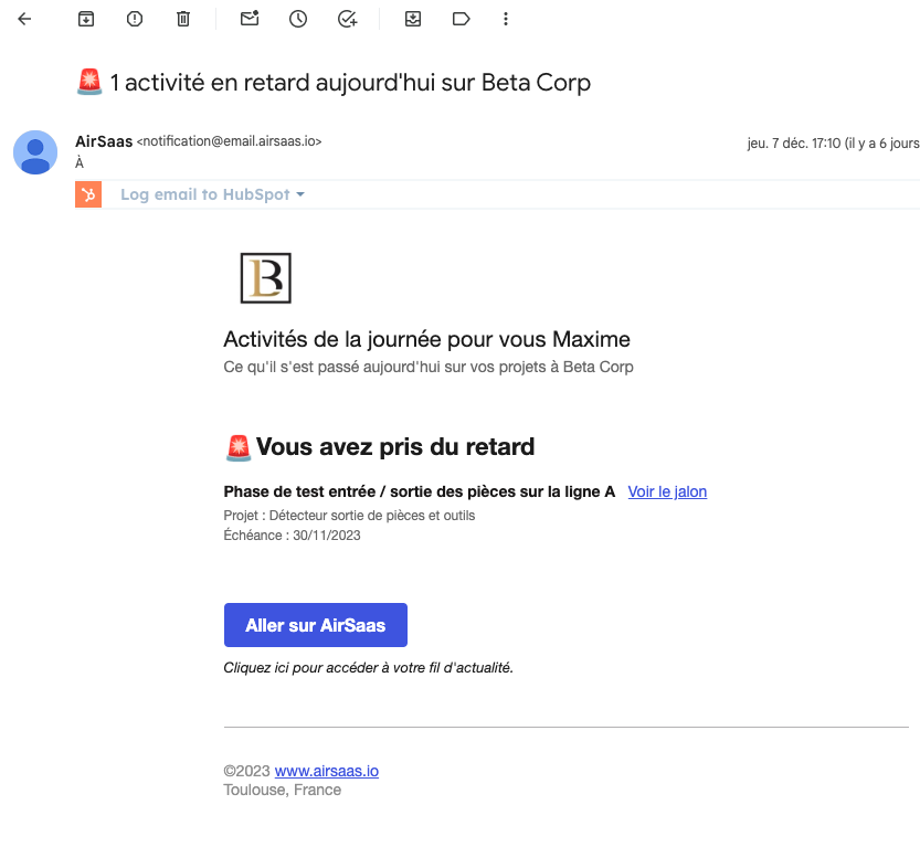Vous avez pris du retard