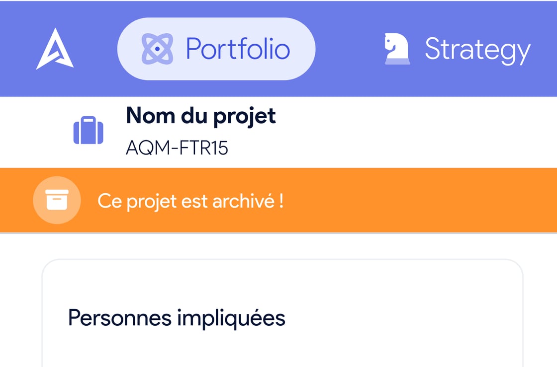 Capture AirSaas — fonction « Archiver » les vieux trucs (projets / programmes)