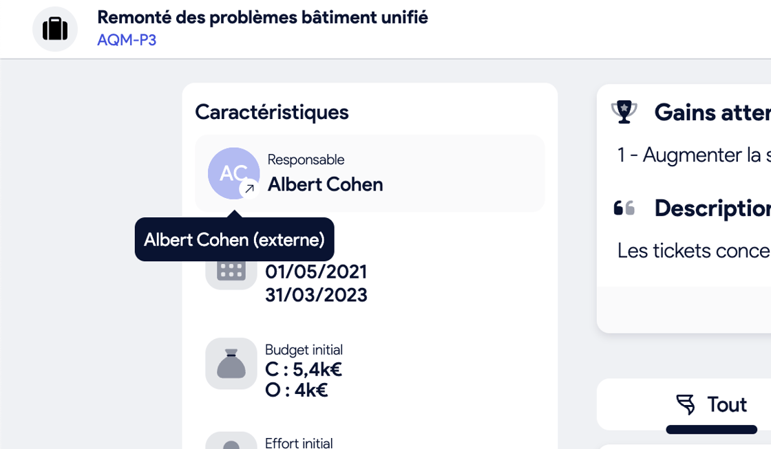 Invitation d’un utilisateur externe avec accès limité à certains projets dans AirSaas