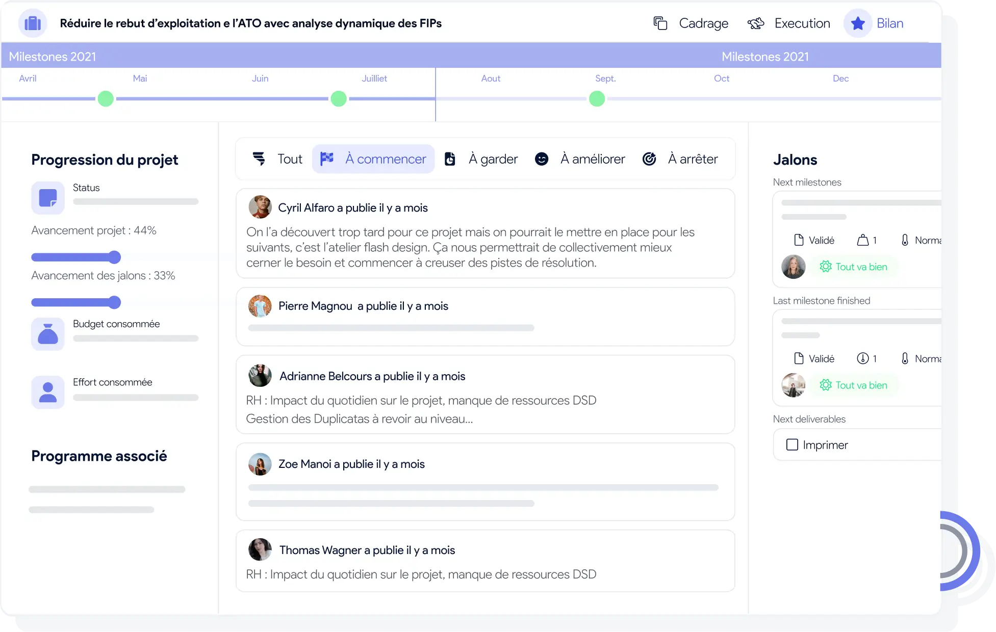 bilans de projet