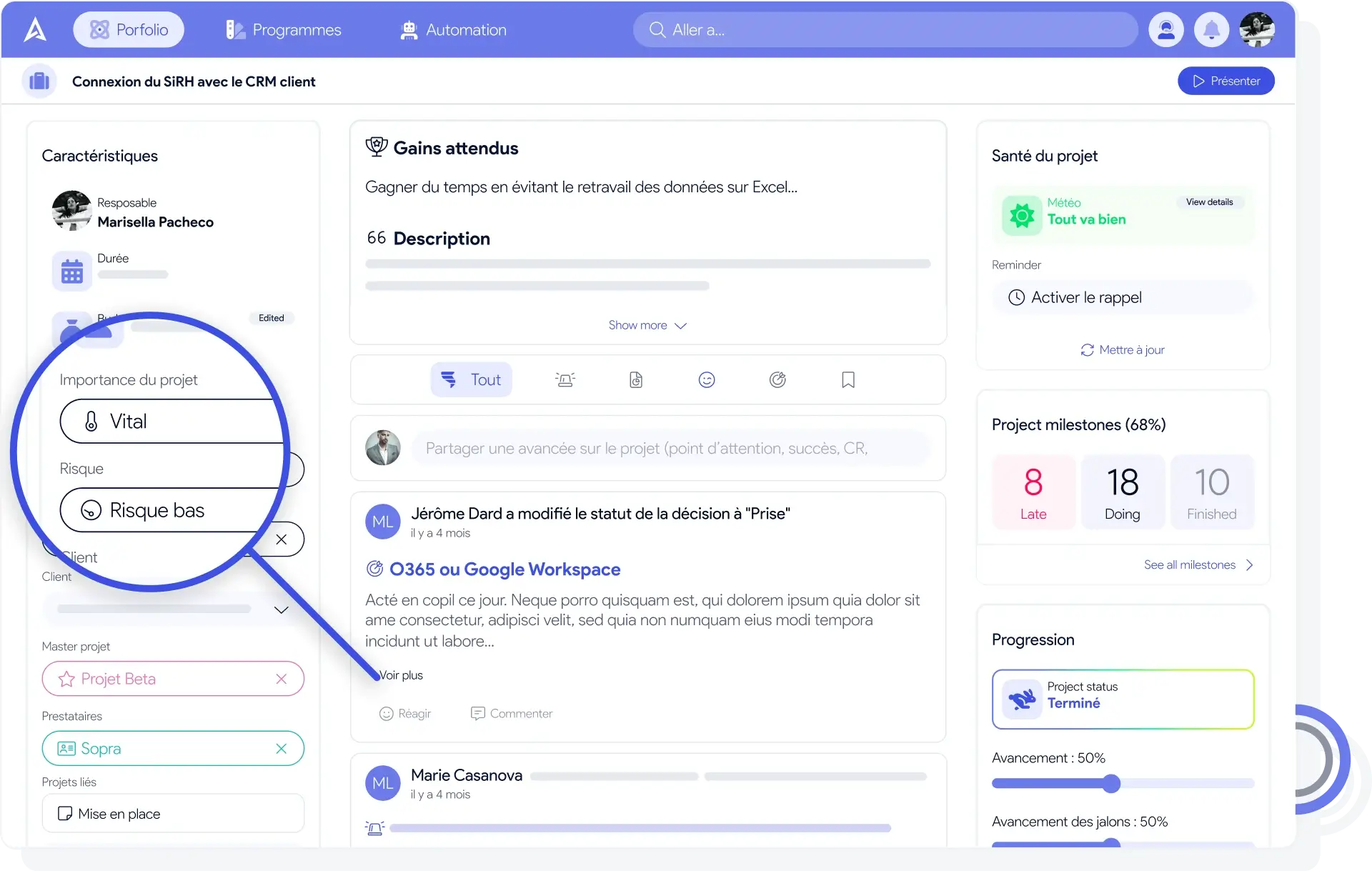 Project page importance-risk